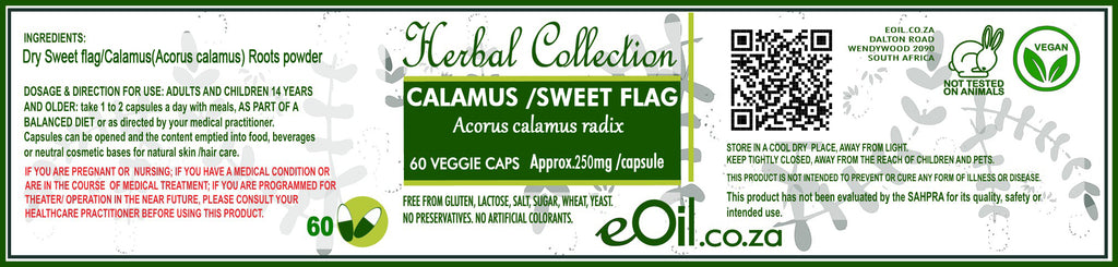 Calamus Root - 60 Capsules - Herbal Collection - eOil.co.za