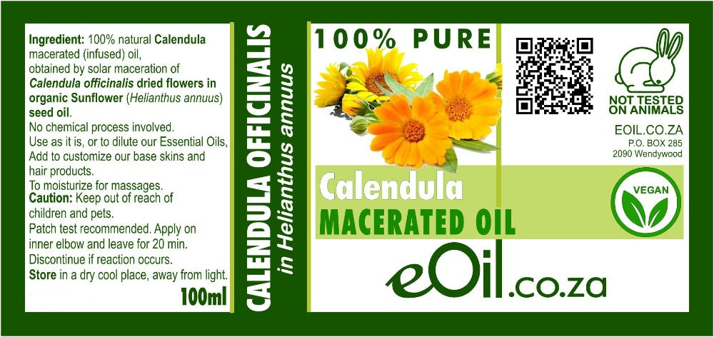 CALENDULA MACERATED NATURAL CARRIER OIL (Calendula officinalis in Helianthus annuus) 100 ml - eOil.co.za