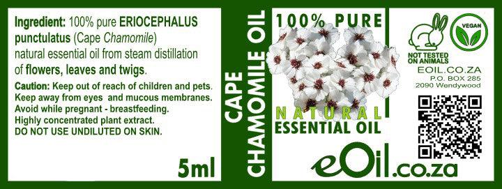 Cape Chamomile Essential Oil, calming blue oil for relaxation, stress relief, and skin
