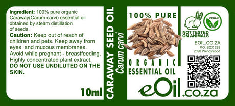 Caraway Seed Essential Oil Organic, warm spicy oil for digestion, respiratory and energy