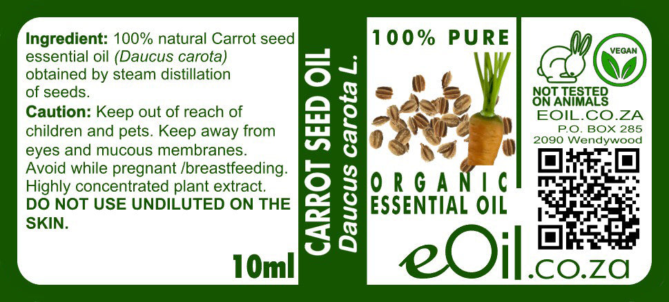Carrot Seed Essential Oil Organic, rich oil for mature skin, tone and anti-spot care