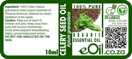 Celery Seed Essential Oil Organic, spicy detox oil for skin brightening and wellness blends