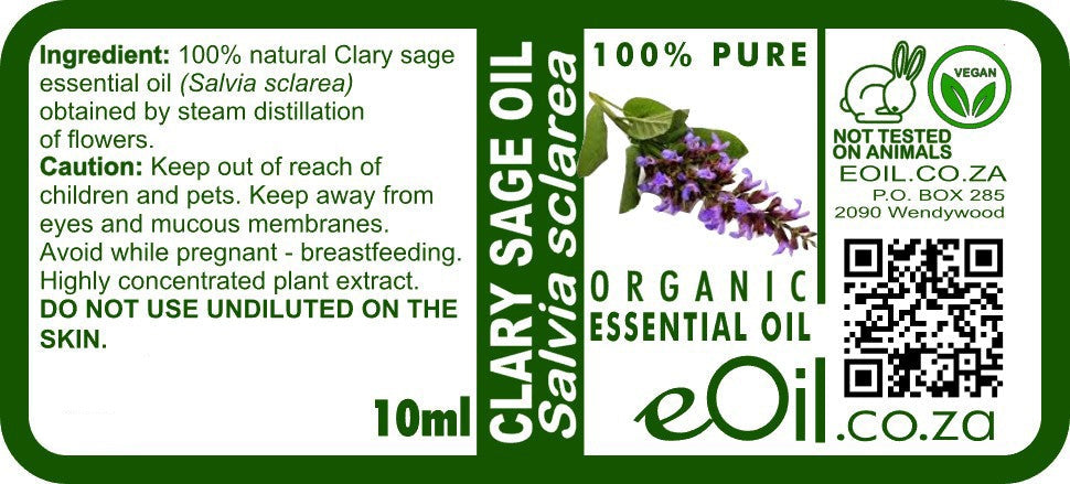 Clary Sage Organic Essential Oil (Salvia sclarea) 10 ml - eOil.co.za