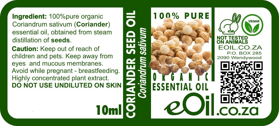 Coriander Organic Seed Essential Oil - 10 ml - eOil.co.za
