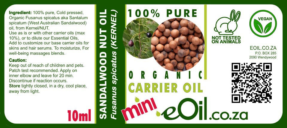 Sandalwood Nut Carrier Oil Organic - eOil.co.za