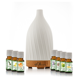 Diffuser Twist White Ceramic - 7 Essential Oils 10 ml - Gifts Collection - eOil.co.za