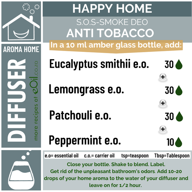 essential oils recipe synergy diffusion anti-tobacco - eOil.co.za