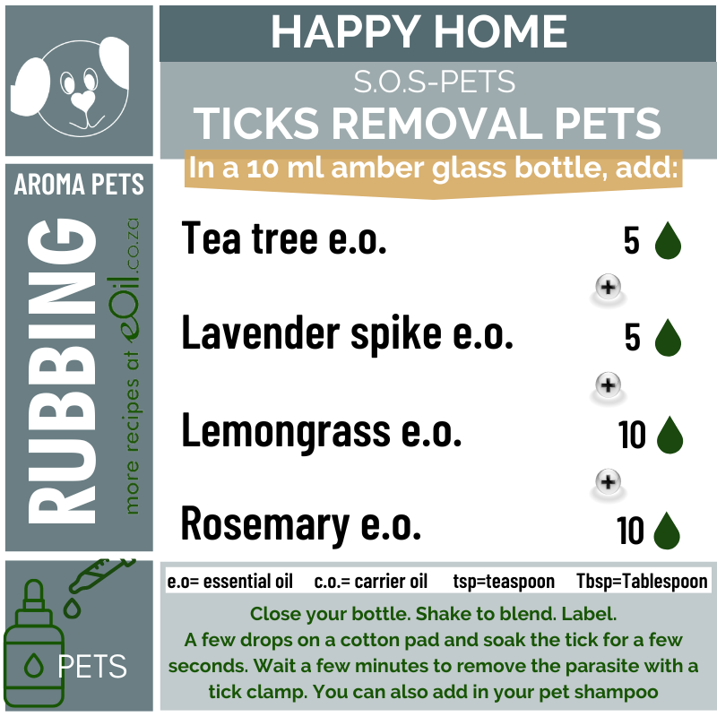 essential oils recipe ticks removal for our best friends - eOil.co.za