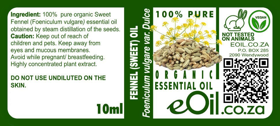 Fennel ( Sweet ) Essential Oil Organic - 10 ml - eOil.co.za