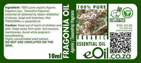 Fragonia Essential Oil Organic, gentle fresh aroma for relaxing personal blends eOil.co.za