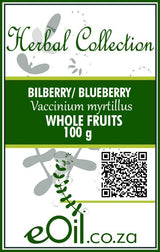 Billberry Blueberries Whole Dried - 100 g - Herbal Collection - eOil.co.za