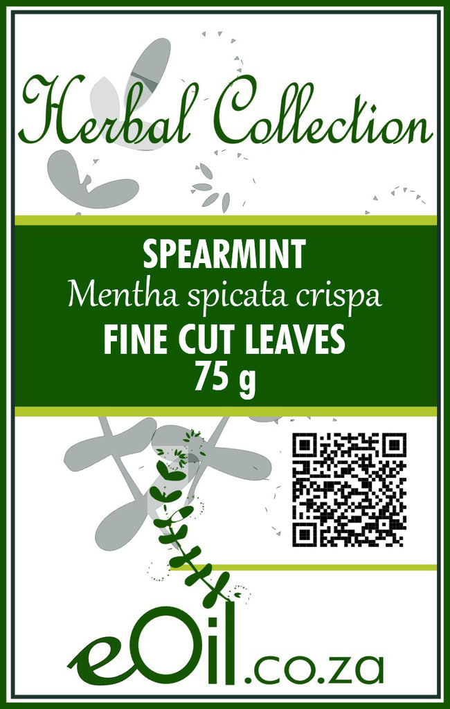 Spearmint Fine Cut Leaves Dried - 75 g - Herbal Collection - eOil.co.za