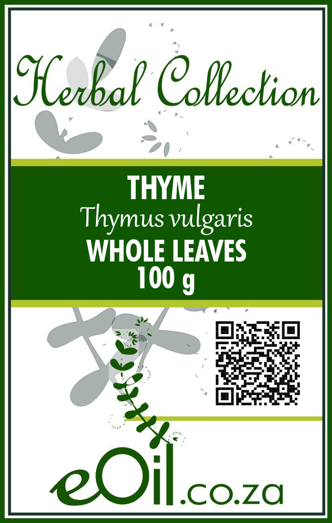 Dried Thyme (Thymus Vulgaris) Whole leaves - 100g - Herbal Collection - eOil.co.za
