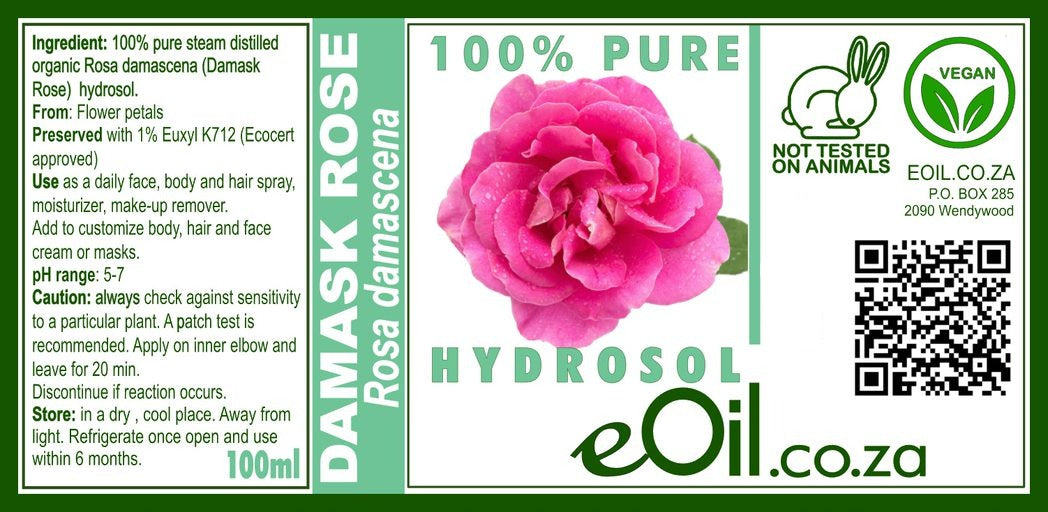 Rose Damask Hydrosol Organic - 100 ml - eOil.co.za