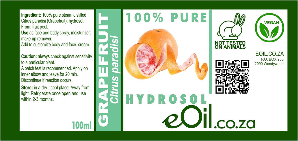 GRAPEFRUIT HYDROSOL NATURAL (Citrus paradisi) 100 ml - eOil.co.za