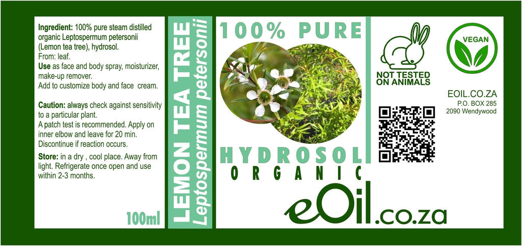 LEMON TEA TREE HYDROSOL ORGANIC (Leptospermum petersonii) 100 ml - eOil.co.za