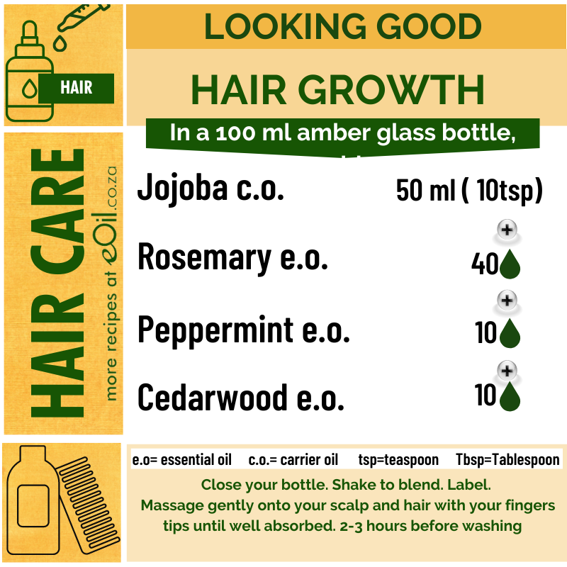 Hair Growth (Jojoba Rosemary) - Recipe Synergy - Hair Care - Looking Good Collection - eOil.co.za