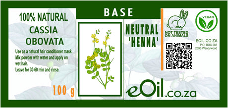 HENNA (Cassia obovata) GROUND POWDER NATURAL NEUTRAL BASE 100 g - eOil.co.za