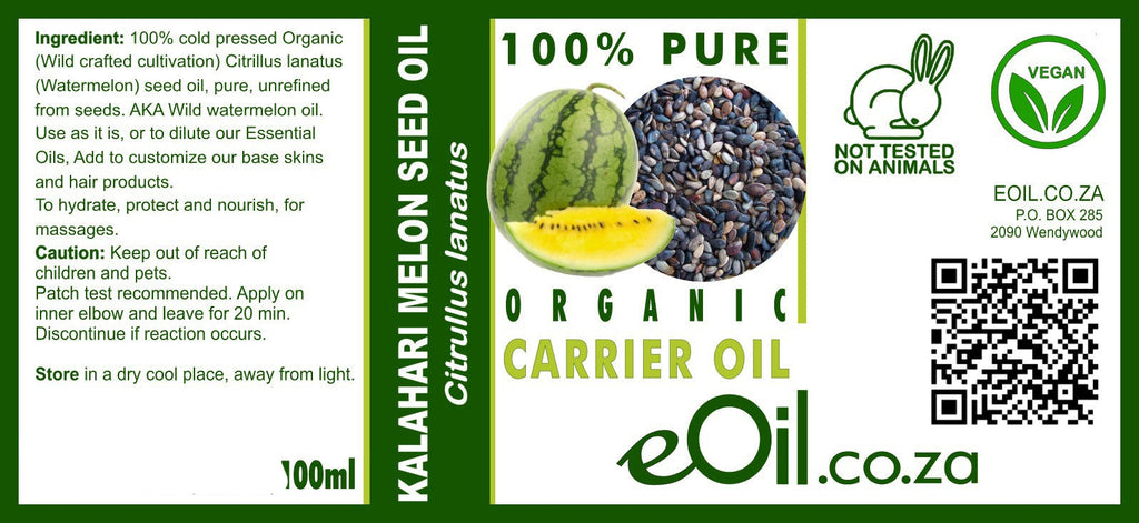 Kalahari Melon Seed Carrier Oil Organic - eOil.co.za