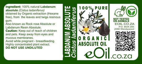 Labdanum Absolute Oil Organic, rich resinous extract for grounding, relaxation, natural perfumery