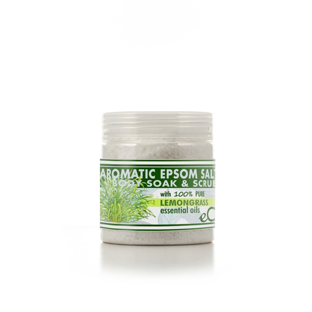 Epsom bath salts Lemongrass Aromatic Body Soak & Scrub 200 ml - eOil.co.za