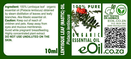 Lentisque Leaf Mastic Essential Oil Organic, Mediterranean resin aroma for natural products 10 ml - eOil.co.za