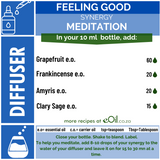 Essential oils recipe synergy diffusion meditation - eOil.co.za label