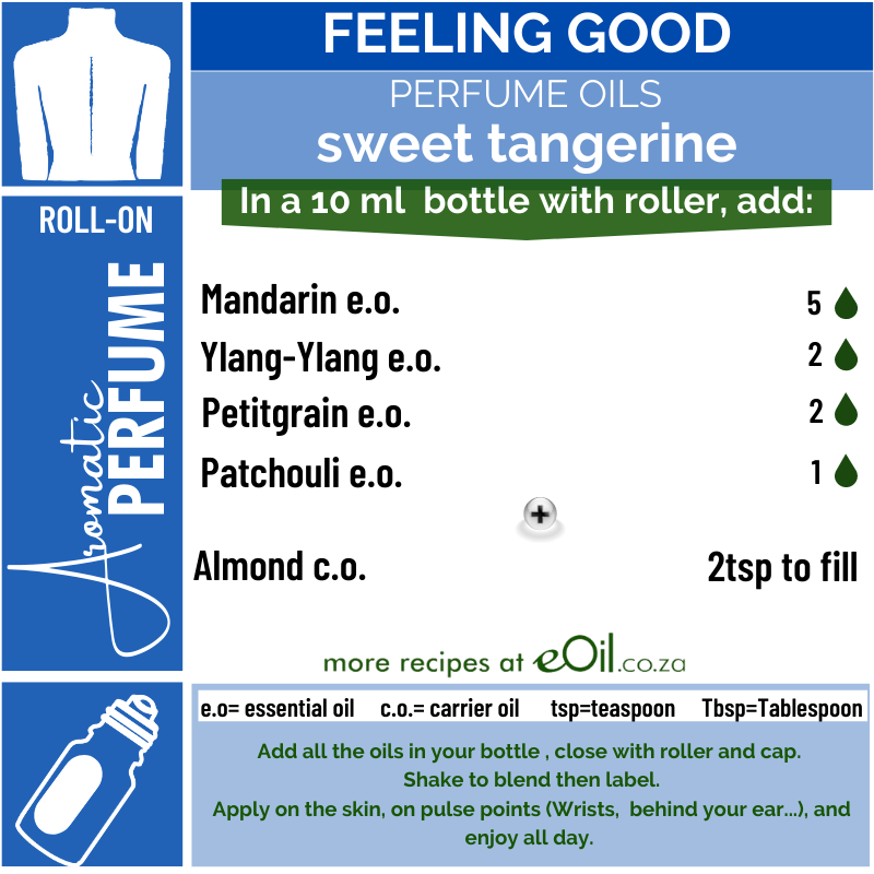 Aromatic Perfume - Feeling Good - Perfume oils - Roll On - Sweet Tangerine - Recipe Synergy - eOil.co.za