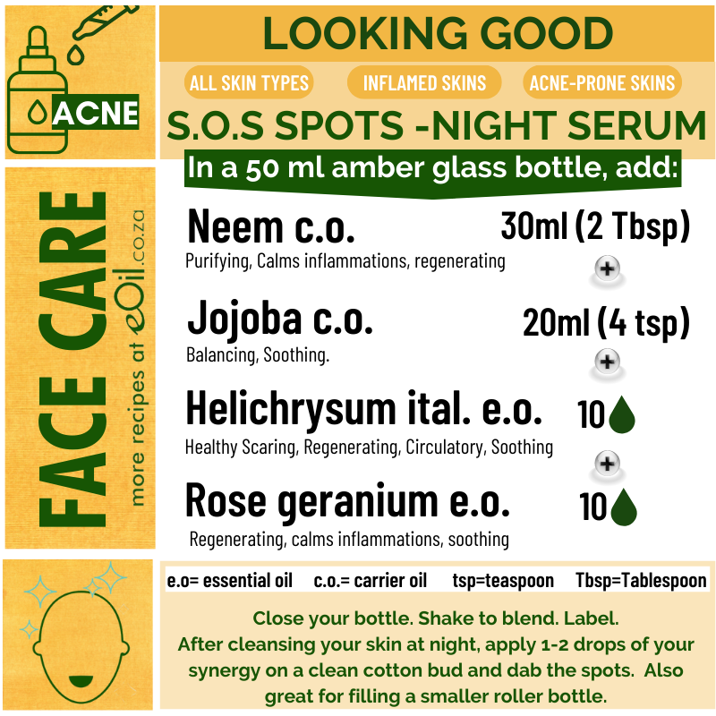 Acne - Recipe Synergy - Spots Night Serum - eOil.co.za