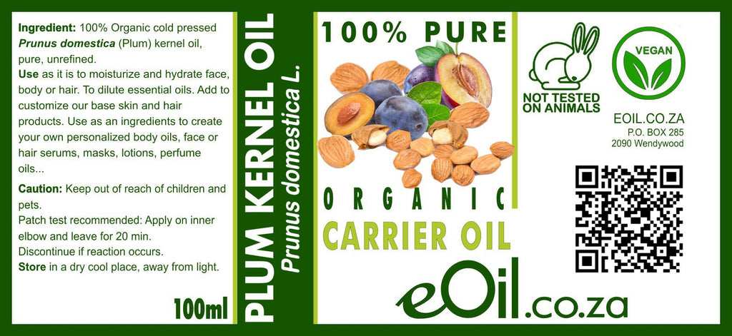 Plum Kernel Organic Carrier Oil - 100 ml - eOil.co.za