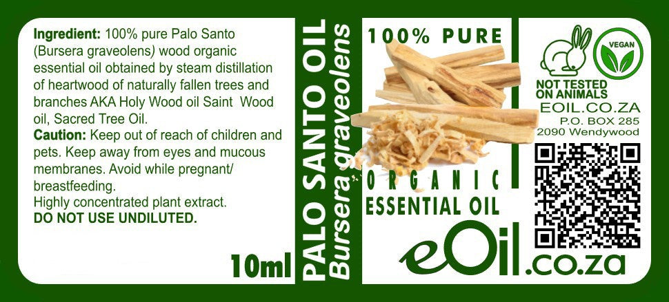eOil.co.za Palo Santo essential oil organic 10 ml