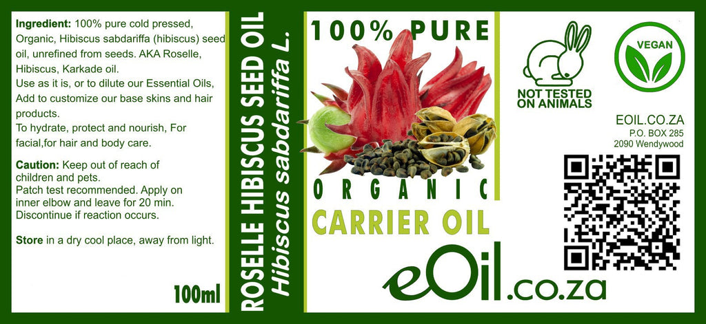 Roselle Hibiscus Seed Carrier Oil - 100 ml - eOil.co.za