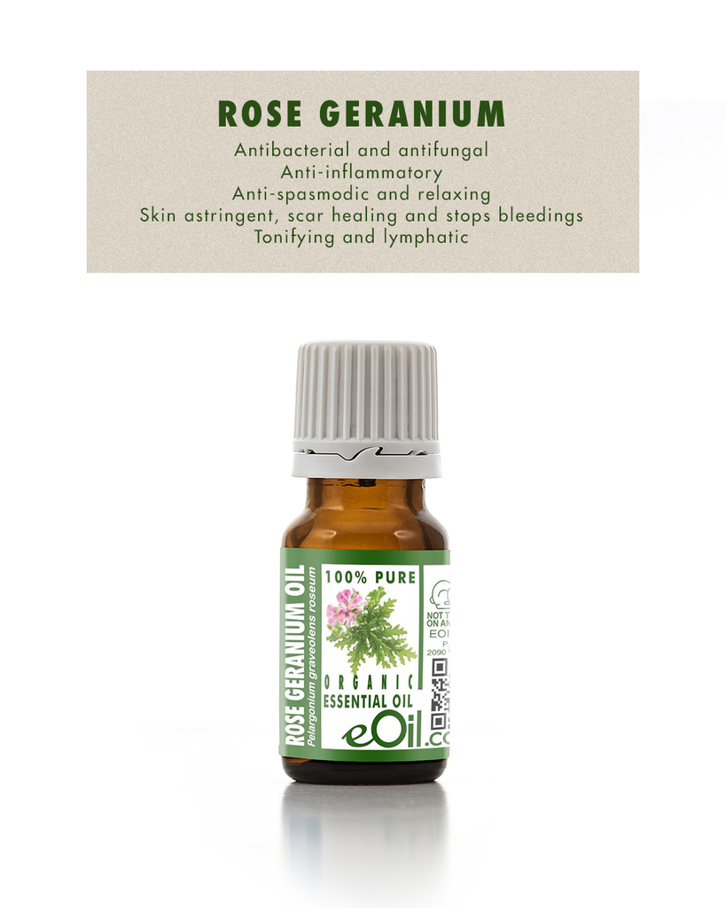 Rose Geranium Organic Essential Oil ( Pelargonium graveolens roseum ) - 10 ml - eOil.co.za