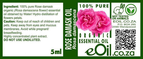 Rose Otto Damask Pure Essential Oil Organic, luxurious floral aroma for skin care