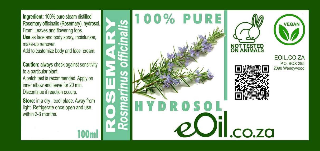 ROSEMARY HYDROSOL NATURAL (Rosmarinus officinalis) 100 ml - eOil.co.za