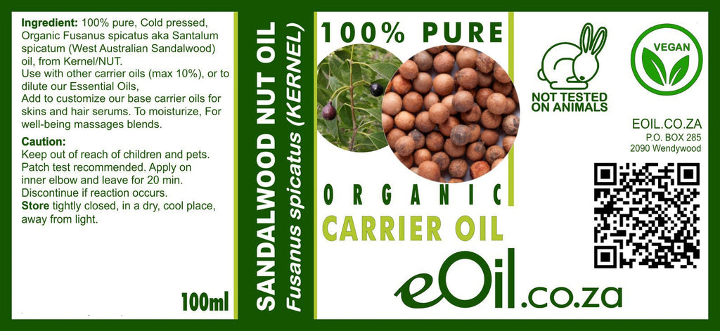 Sandalwood Nut Carrier Oil Organic - eOil.co.za