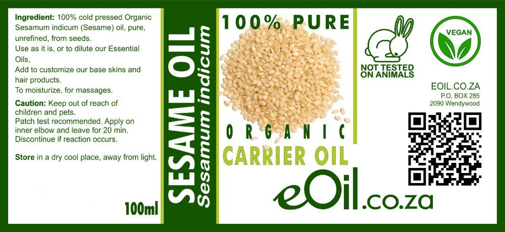 eOil.co.za Sesame oil carrier Ayurveda oils 100 ml