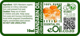 Tangerine Mandarin Essential Oil Organic, fresh sweet citrus aroma for blends and home