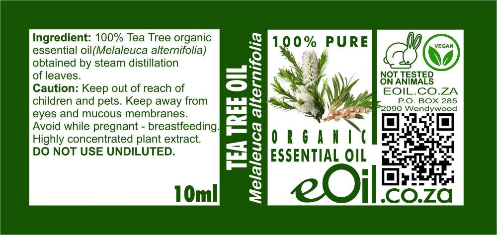 TEA TREE ORGANIC ESSENTIAL OIL (Melaleuca alternifolia) 10 ml - eOil.co.za