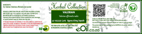Valerian Root - 60 capsules - Herbal Collection - eOil.co.za