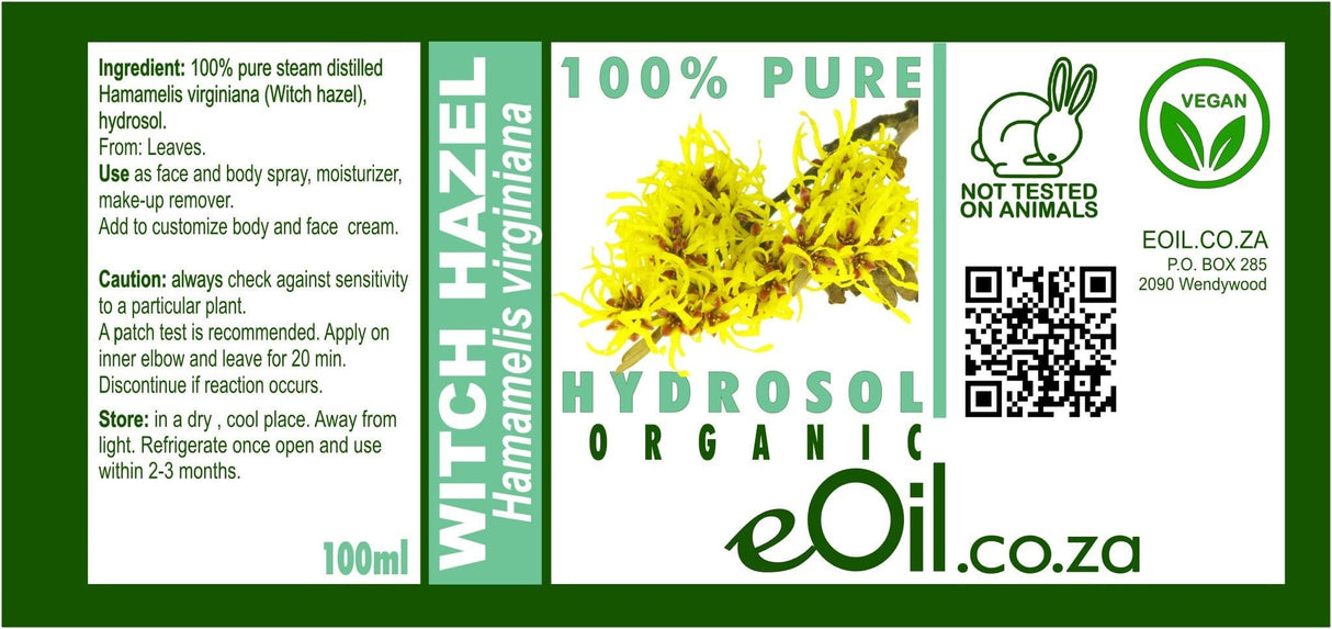 WITCH HAZEL HYDROSOL NATURAL (Hamamelis virginiana) 100 ml - eOil.co.za