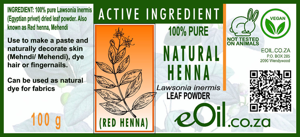 Henna Red Powder - 100 g - External use - Herbal Collection - eOil.co.za
