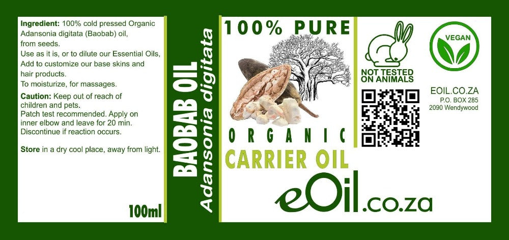 BAOBAB ORGANIC CARRIER OIL (Adansonia digitata) 100 ml - eOil.co.za