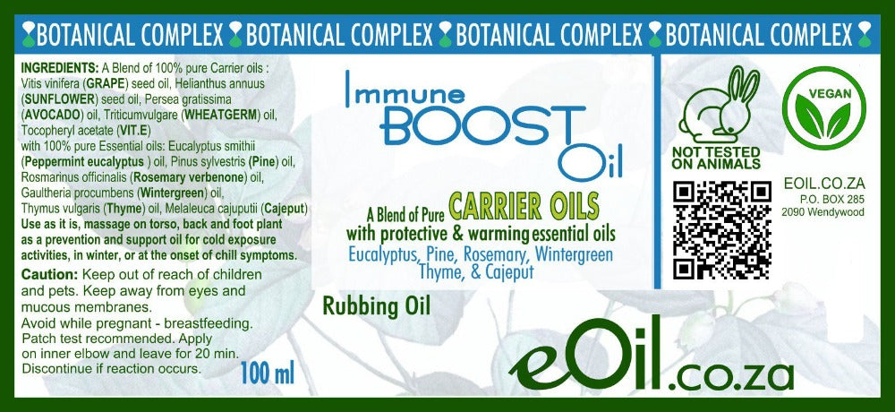Immune boost carrier body oil 100 ml - eOil.co.za