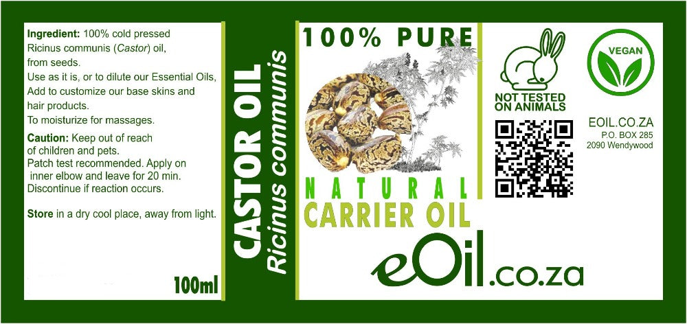 CASTOR NATURAL CARRIER OIL (Ricinus communis) 100 ml - eOil.co.za