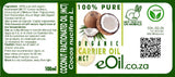 Coconut fractionated oil carrier organic MCT 100 ml (STAYS LIQUID) - eOil.co.za