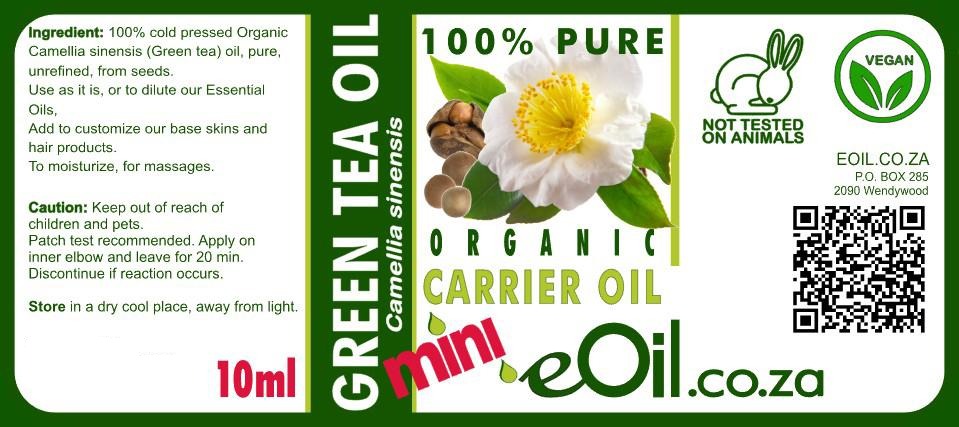 Camellia Green Tea Seed Carrier Oil Organic -100 ml - eOil.co.za