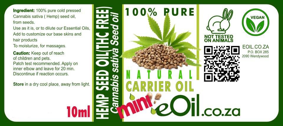 Hemp seed carrier organic oil  - 100 ml - eOil.co.za