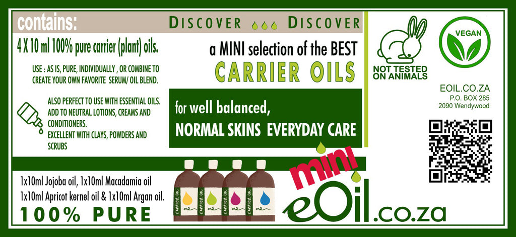 Normal Skin Face Oils - Discovery Collection Mini - 4 x 10 ml - eOil.co.za