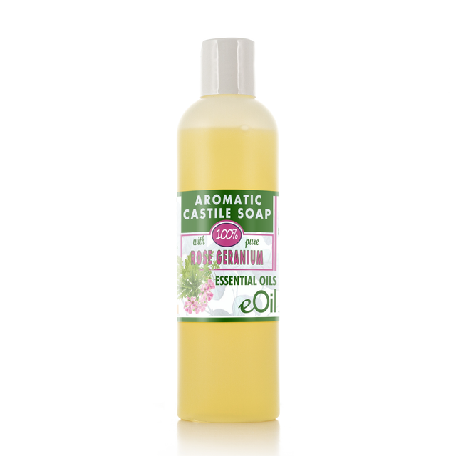 Castile soap Rose geranium essential oil liquid natural base undiluted 250 ml - eOil.co.za